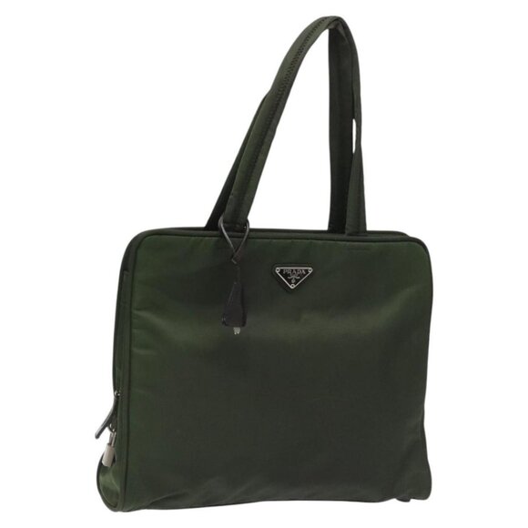 PRADA Hand Bag Nylon Green Auth - Picture 1 of 16